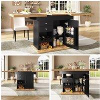 ModernLuxe Folding dining table for 4-6 people extendable - black | Size: 140 cm x 80 cm