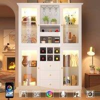ModernLuxe Kitchen Tall Cupboards with 3 drawers + LEDs- white