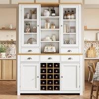 ModernLuxe Kitchen Tall Cupboards with 5 drawers + 4 doors - white