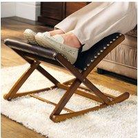 Chums Rocking Footstool Solid Wood Adjustable Foot Rest Stylish & Comfy in Dark Brown
