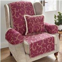 Chums Scroll Furniture Protectors in Dark Red