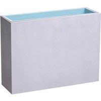 Primrose Garden Zinc Tall Trough Outdoor Planter with Insert Silver 80cm