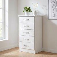 Seconique Nevada 5 Drawer Narrow Chest in White