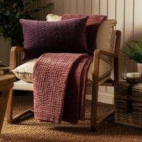 Voyage Maison Haze 100% Cotton Velvet Quilted Throw in Burgundy | Size: 140 cm x 200 cm