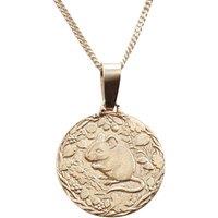 Ojewellery Mouse Engraved Sterling Silver Coin Necklace | Size: 16-18inch