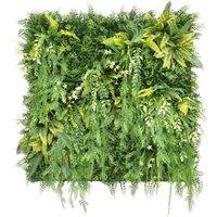 Ark Mat Artificial Plant Flower Living Wall Panels Realistic - Fernhaven in Green | Size: 100 cm x 100 cm