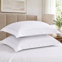 Pamposh 500 Thread Count Cotton Sateen Oxford Pillowcases Pair in White | Size: Standard Pillow Case