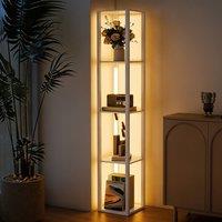 HOMCOM Floor Lamp for Living Room, Standing Lamp with Foot Switch in White