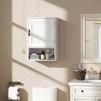 HOMCOM Bathroom Cabinet, Wall Mounted Cabinet with Adjustable Shelves in White | Size: W600mm x H600mm