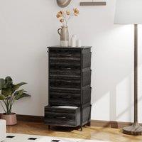 HOMCOM Fabric Chest of Drawers, Drawer Dresser for Bedroom in Black | Size: XL