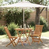 Berkfield Home 3 Piece Folding Garden Bistro Set Solid Wood Acacia in Beige