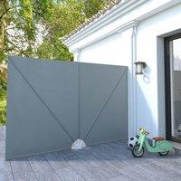 Berkfield Home Collapsible Terrace Side Awning Grey 300x200 cm