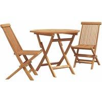 Berkfield Home 3 Piece Folding Garden Bistro Set Solid Wood Acacia in Beige