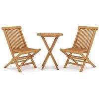 Berkfield Home 3 Piece Garden Dining Set Solid Wood Teak in Brown