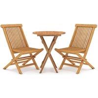 Berkfield Home 3 Piece Garden Dining Set Solid Wood Teak in Brown