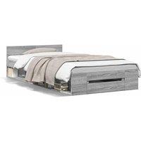 Berkfield Home Bed Frame with Drawer without Mattress Grey Sonoma 90x190 cm Single