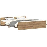Berkfield Home Bed Frame without Mattress Artisan Oak 160x200cm Engineered Wood in Brown | Size: 160x200 cm