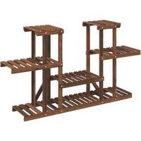 Berkfield Home Flower Stand 110x25x73 cm Solid Wood Fir in Brown | Size: 110 x 25 x 73 cm