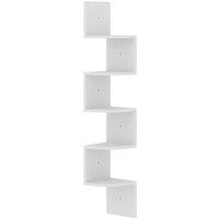 Berkfield Home Wall Corner Shelf White 19x19x123 cm Engineered Wood | Size: 19 x 19 x 123 cm