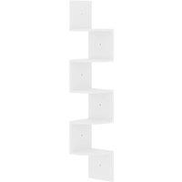 Berkfield Home Wall Corner Shelf High Gloss White 19x19x123 cm Engineered Wood | Size: 19 x 19 x 123 cm