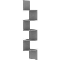 Berkfield Home Wall Corner Shelf Grey 19x19x123 cm Engineered Wood | Size: 19 x 19 x 123 cm
