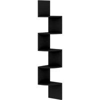 Berkfield Home Wall Corner Shelf Black 19x19x123 cm Engineered Wood | Size: 19 x 19 x 123 cm