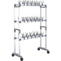 Berkfield Home Shoe Rack with Wheels Silver 66x27x100 cm | Size: 66 x 27 x 100 cm