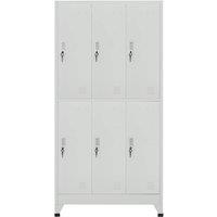 Berkfield Home Locker Cabinet with 6 Compartments Steel 90x45x180 cm Grey | Size: 90 x 45 x 180 cm