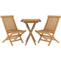 Berkfield Home Beautiful 3 Piece Garden Dining Set Solid Wood Teak in Brown