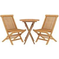Berkfield Home Beautiful 3 Piece Garden Dining Set Solid Wood Teak in Brown