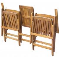 Berkfield Home Classic Folding Garden Bench with Tea Table 140 cm Solid Acacia Wood in Brown