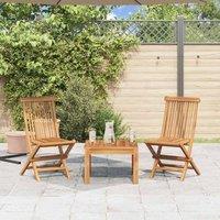 Berkfield Home Beautiful Folding Garden Chairs 2 pcs Solid Teak Wood in Brown