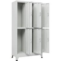 Berkfield Home Locker Cabinet with 6 Compartments Steel 90x45x180 cm Grey | Size: 90 x 45 x 180 cm