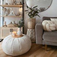 rucomfy Beanbags rucomfy Indoor Snug Pouffe - Comfortable Bean Bag Footstool in Cream