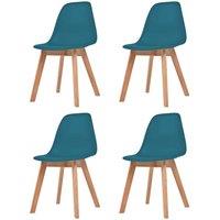 Berkfield Home Dining Chairs 4 pcs Turquoise Plastic in Black