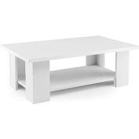 Costway Coffee Table Modern Cocktail Table for Small Space with Storage in White