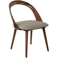 Angel Cerda Walnut & Mink Leatherette Dining Chair, 53x59x78 cm | Size: 53 x 59 x 78 cm
