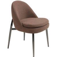 Angel Cerda Dark-Brown Fabric Dining Chair in Brown