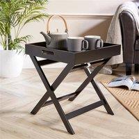 NESTLUNE Black Folding Butlers Side Table Portable | Size: 100 cm x 15 cm