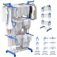 VOGREX 4 Tier Foldable Large Clothes Airer Indoor Outdoor Laundry Rack