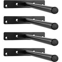 VOGREX 4Pcs Heavy Duty Hidden Metal Floating Shelf Brackets in Black