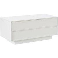ERGOVEXA Lift Top Coffee Table High Gloss Centre Table 2 Drawers in White