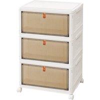 EONLION 3Tier Plastic Storage Drawers Box Tower in White | Size: 500mm