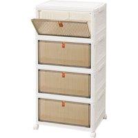 EONLION 4Tier Plastic Storage Drawers Box Tower in White | Size: 500mm