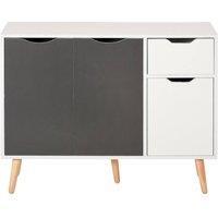 Kelvenix Grey Storage Cabinet Sideboard with Drawer Bedroom in White | Size: 0.6m2