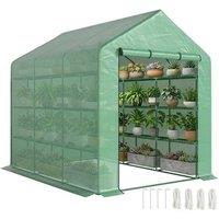 NESTLUNE Walk-in Garden Greenhouse Shelves in Green | Size: 100 cm x 15 cm