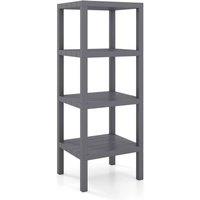 VOGREX 4-Tier Freestanding Plastic Utility Storage Rack in Grey