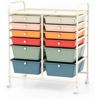 VOGREX 12 Drawer Lightweight Rolling Office Storage Cart