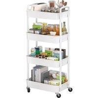VOGREX White 4-Tier Wheeled Versatile Utility Cart For All Household Rooms