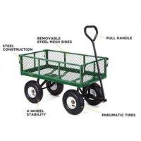 VOGREX 550kg Heavy Duty Green Metal Garden Trolley Cart UK